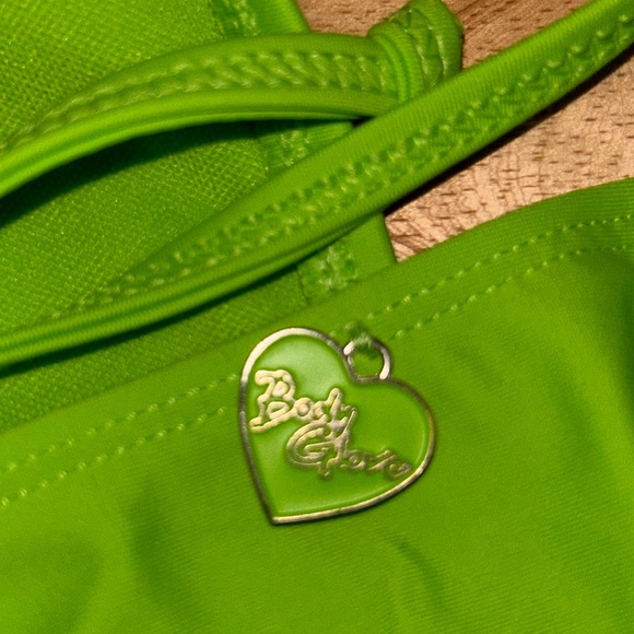 Neon green Body glove monokini 80’s style vintage sexy bikini swimsuit y2k heart - Picture 8 of 10